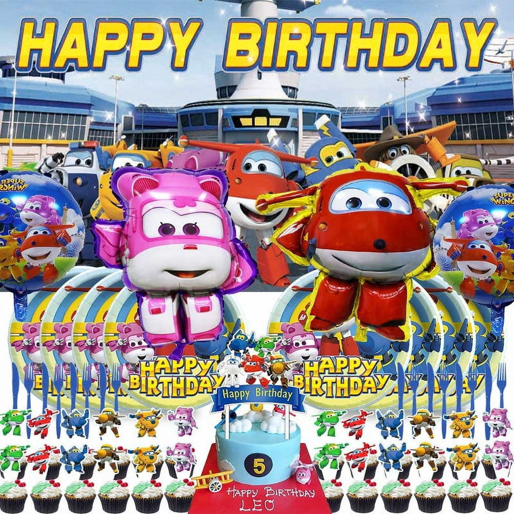 Super Wing Party Supplies Plates Decorations Birthday Cake Topper Banner Decor Backdrop Balloons