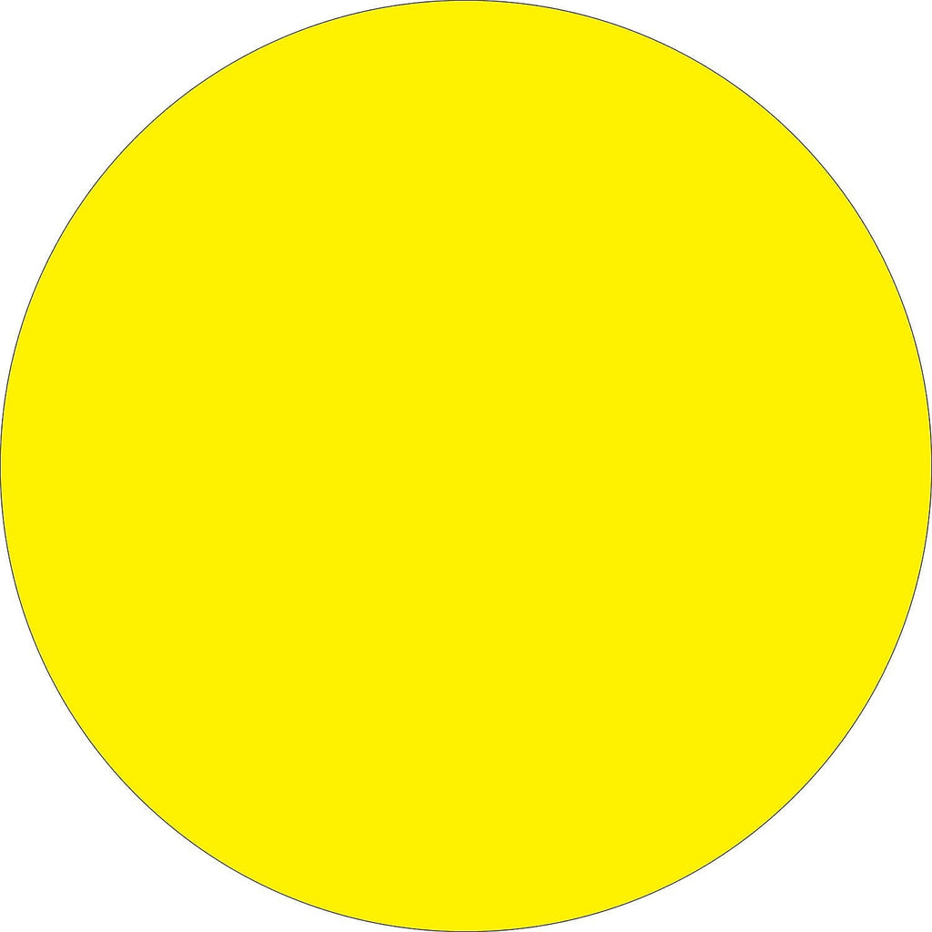 Tape Logic Inventory Circle Labels 3" Fluorescent Yellow 500/Roll DL614L