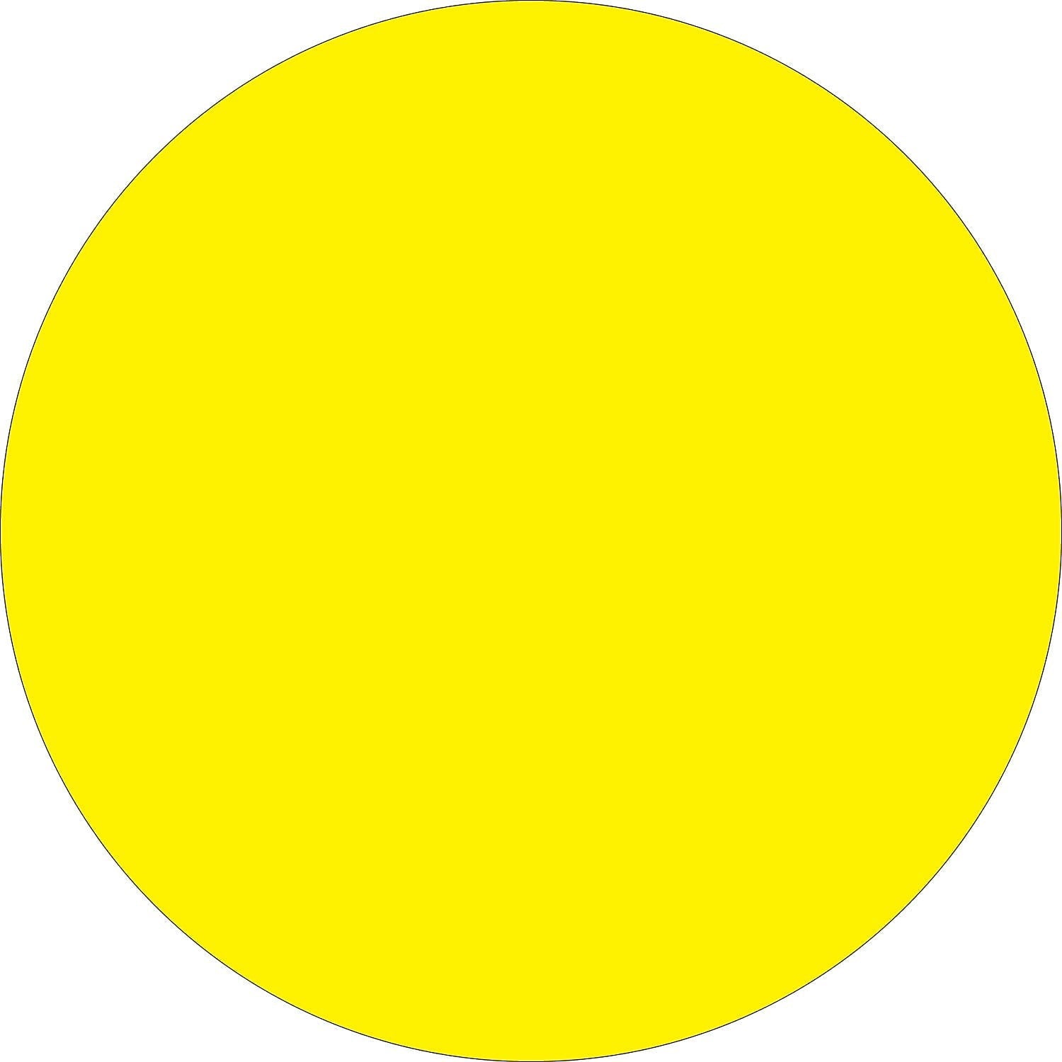 Tape Logic Inventory Circle Labels 3" Fluorescent Yellow 500/Roll DL614L