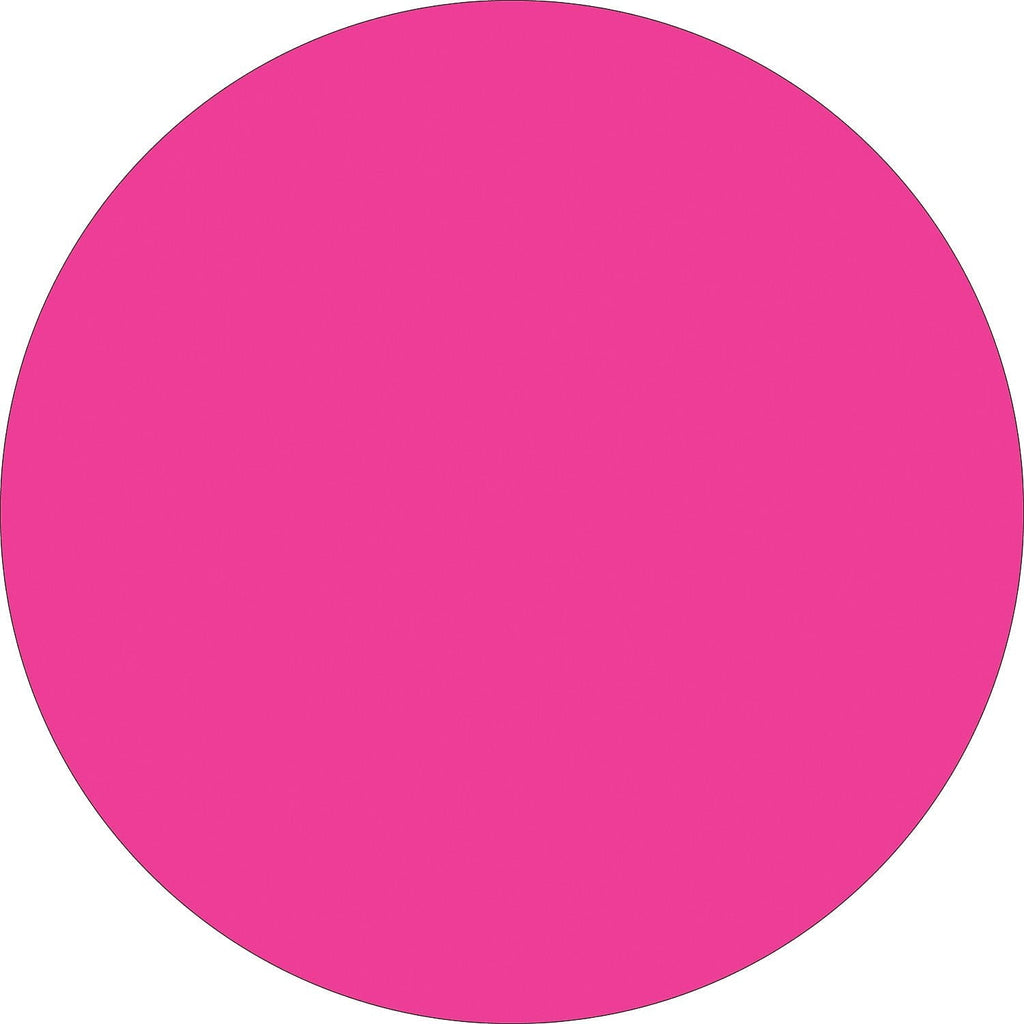 Tape Logic Inventory Circle Labels 4" Fluorescent Pink 500/Roll DL615K