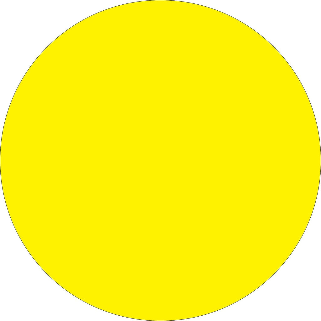 Tape Logic Inventory Circle Labels 4" Fluorescent Yellow 500/Roll DL615L