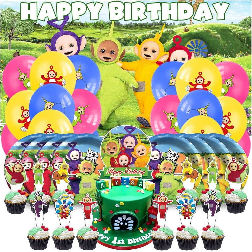 Teletubbies Birthday Party Supplies Balloons Paper Plates Decoration Cake Topper Decor Tableware Banner Backdrop