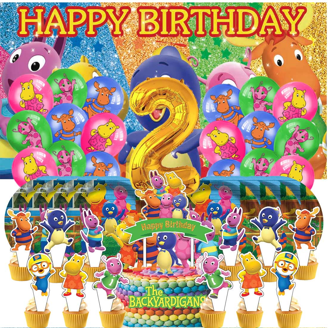 The Backyardigans Balloons Party Supplies 1st Decor Tableware Birthday Cake Topper Decorations Banner Backdrop