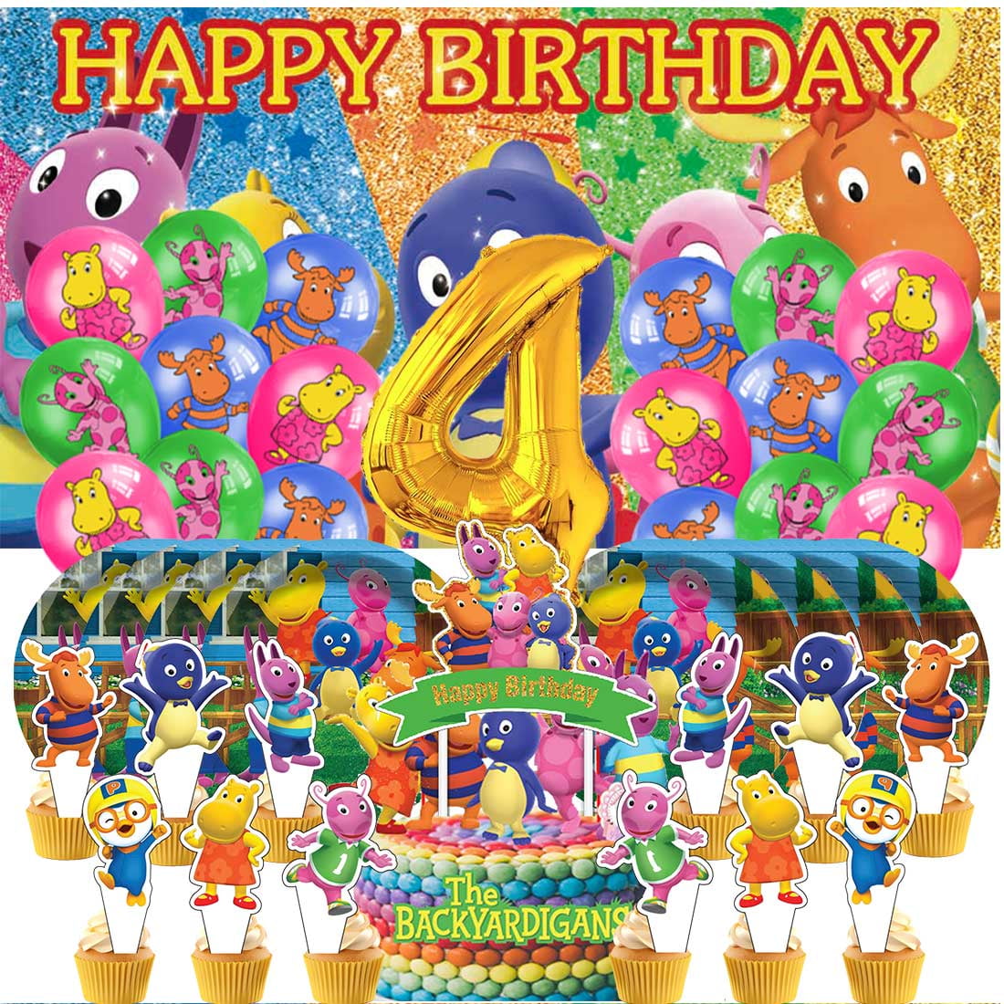 The Backyardigans Balloons Party Supplies 1st Decor Tableware Birthday Cake Topper Decorations Banner Backdrop