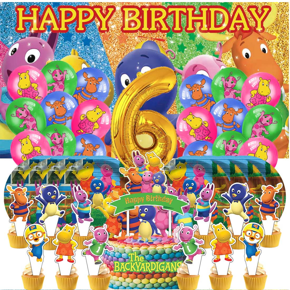 The Backyardigans Balloons Party Supplies 1st Decor Tableware Birthday Cake Topper Decorations Banner Backdrop