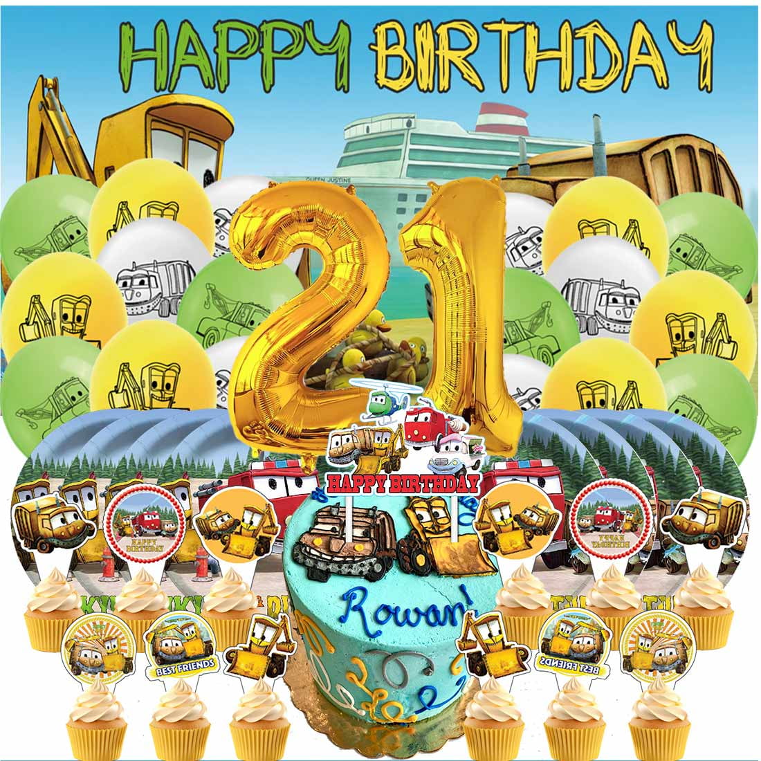 The Stinky and Dirty Show Balloons Party Supplies 3rd Decor Tableware Birthday Cake Topper Decorations Banner Backdrop