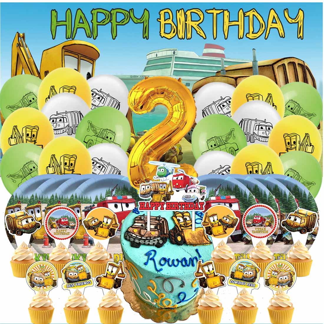 The Stinky and Dirty Show Balloons Party Supplies 3rd Decor Tableware Birthday Cake Topper Decorations Banner Backdrop