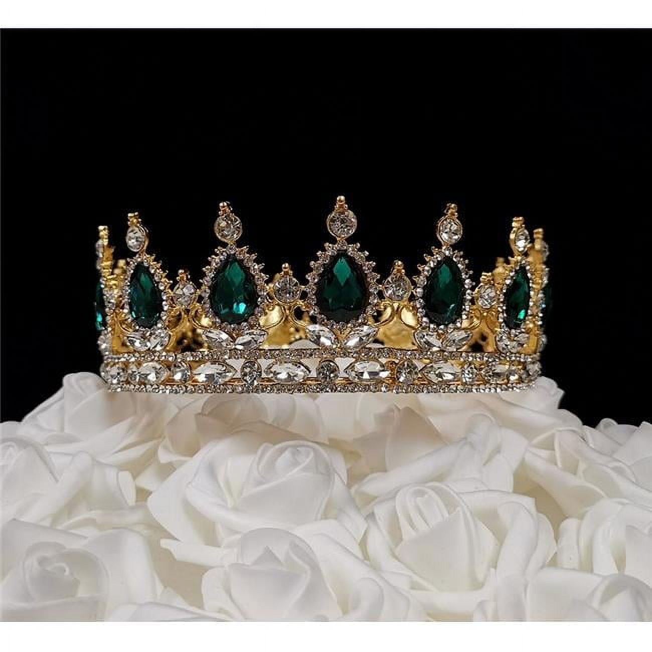 Tian Sweet 34041-EM 7.1 oz Emerald Queen Crown Cake Topper