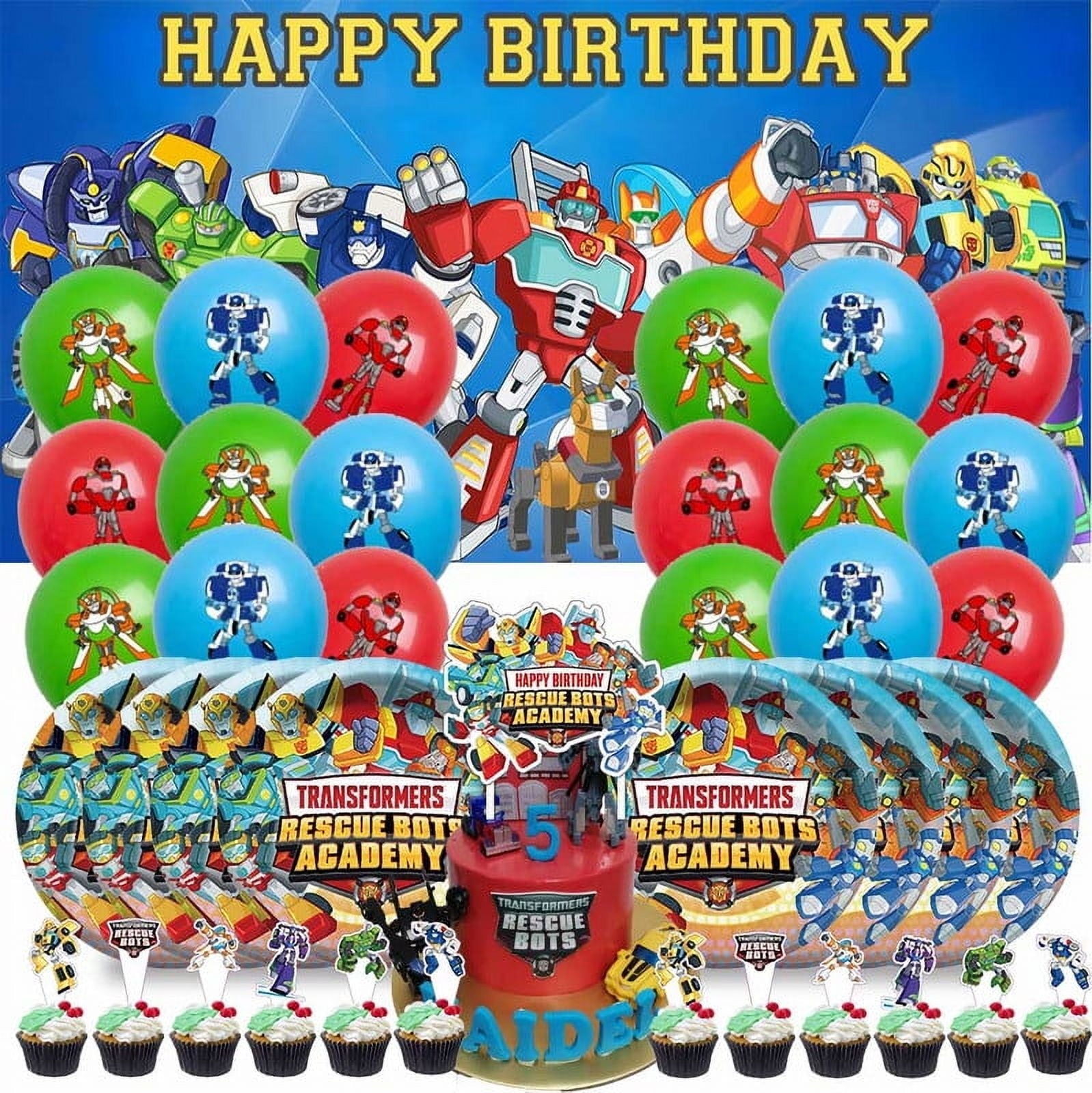 Transformer Party Supplies Plates Decorations Birthday Cake Topper Banner Decor Backdrop Balloons
