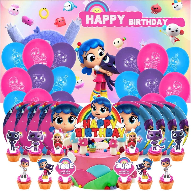 True and the Rainbow Kingdom Birthday Party Supplies Balloons Paper Plates Decoration Cake Topper Decor Tableware Banner Backdrop