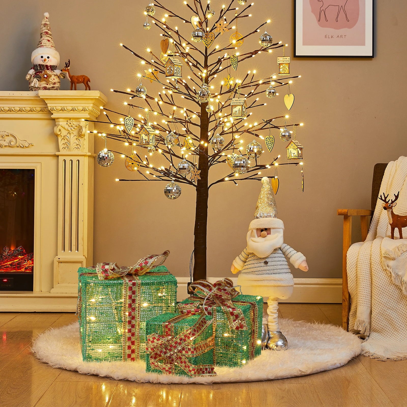 UBesGoo Christmas Decoration 3pcs Lighted Gift Boxes Decorations 60LED Lights,Light Up Gift Boxes for Christmas,Yard,Home,Indoor Outdoor Decor