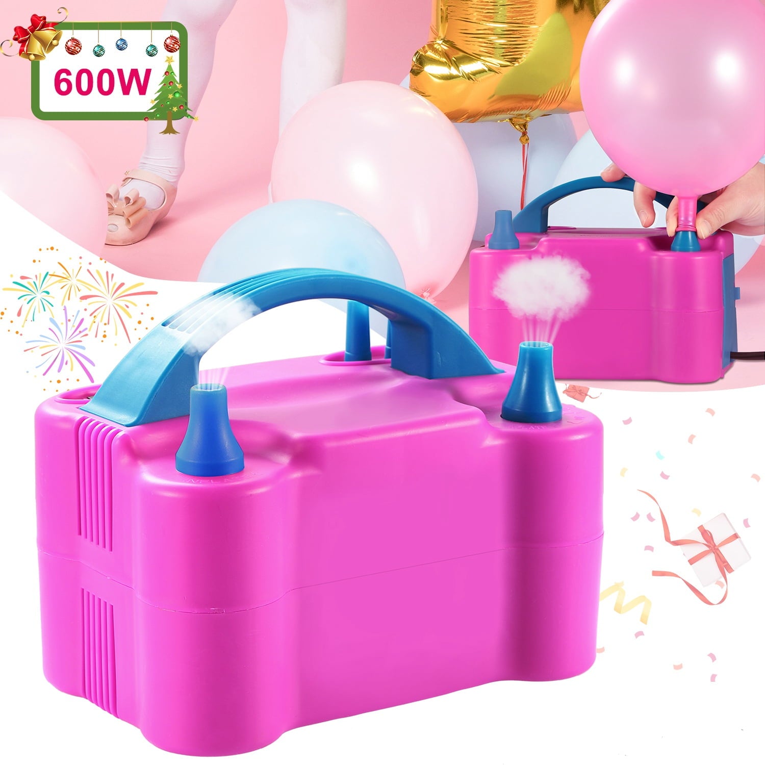 US 600W Electric Dual Nozzle Balloon Pump  Balloon Blower Inflator for Party Wedding Festival Decoration