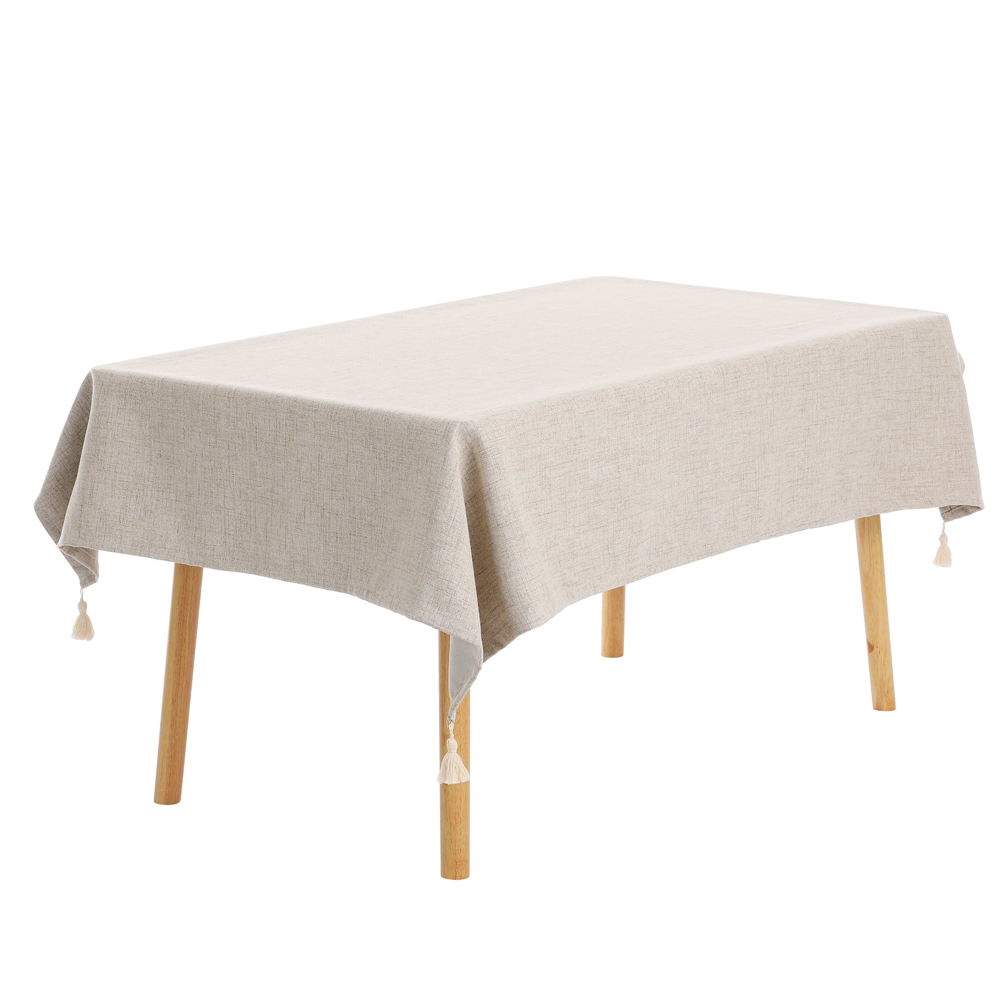 Unique Bargains Rectangle Tablecloth with Fringe for Indoor Outdoor Light Blue 47"x67"
