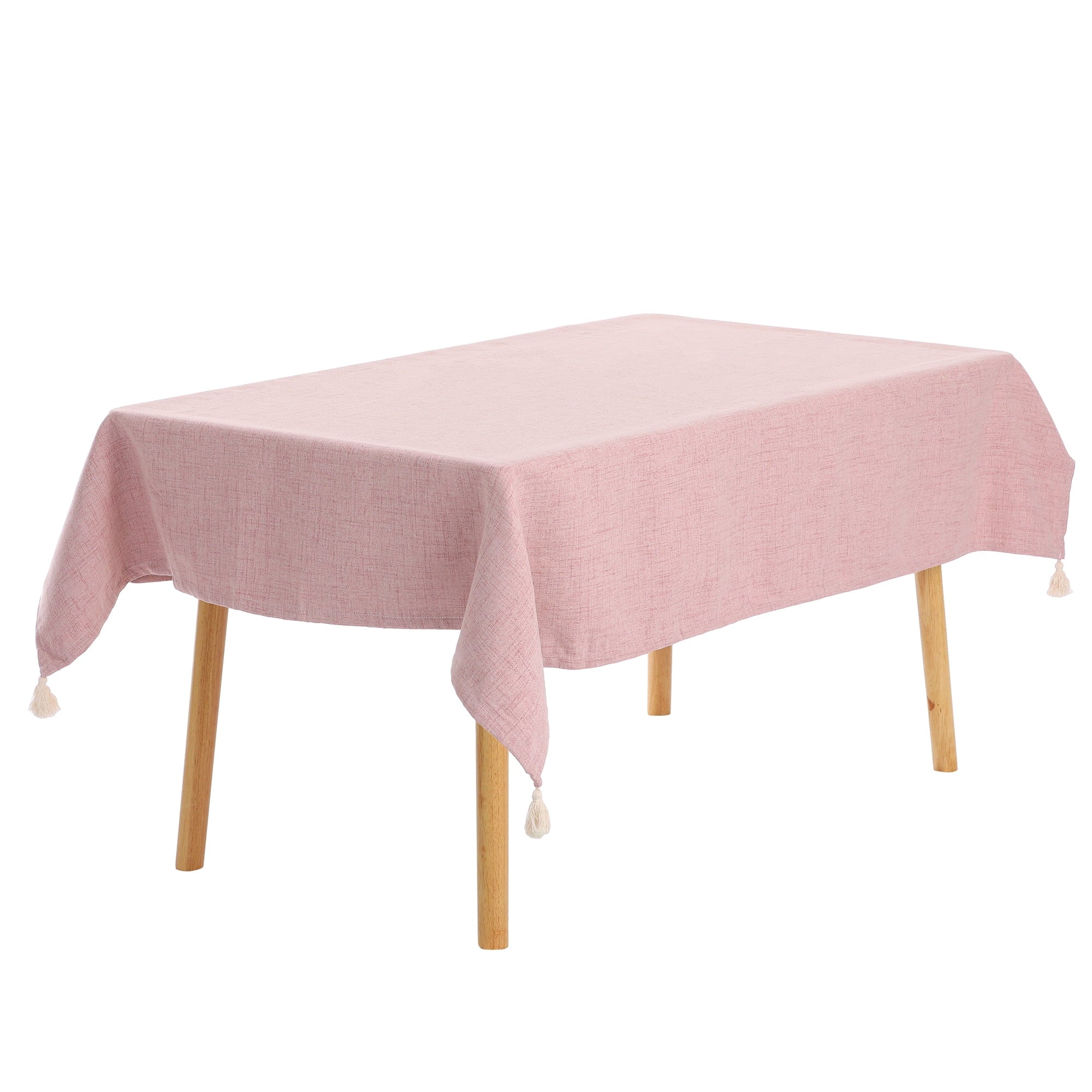 Unique Bargains Rectangle Tablecloth with Fringe for Indoor Outdoor Light Blue 47"x67"