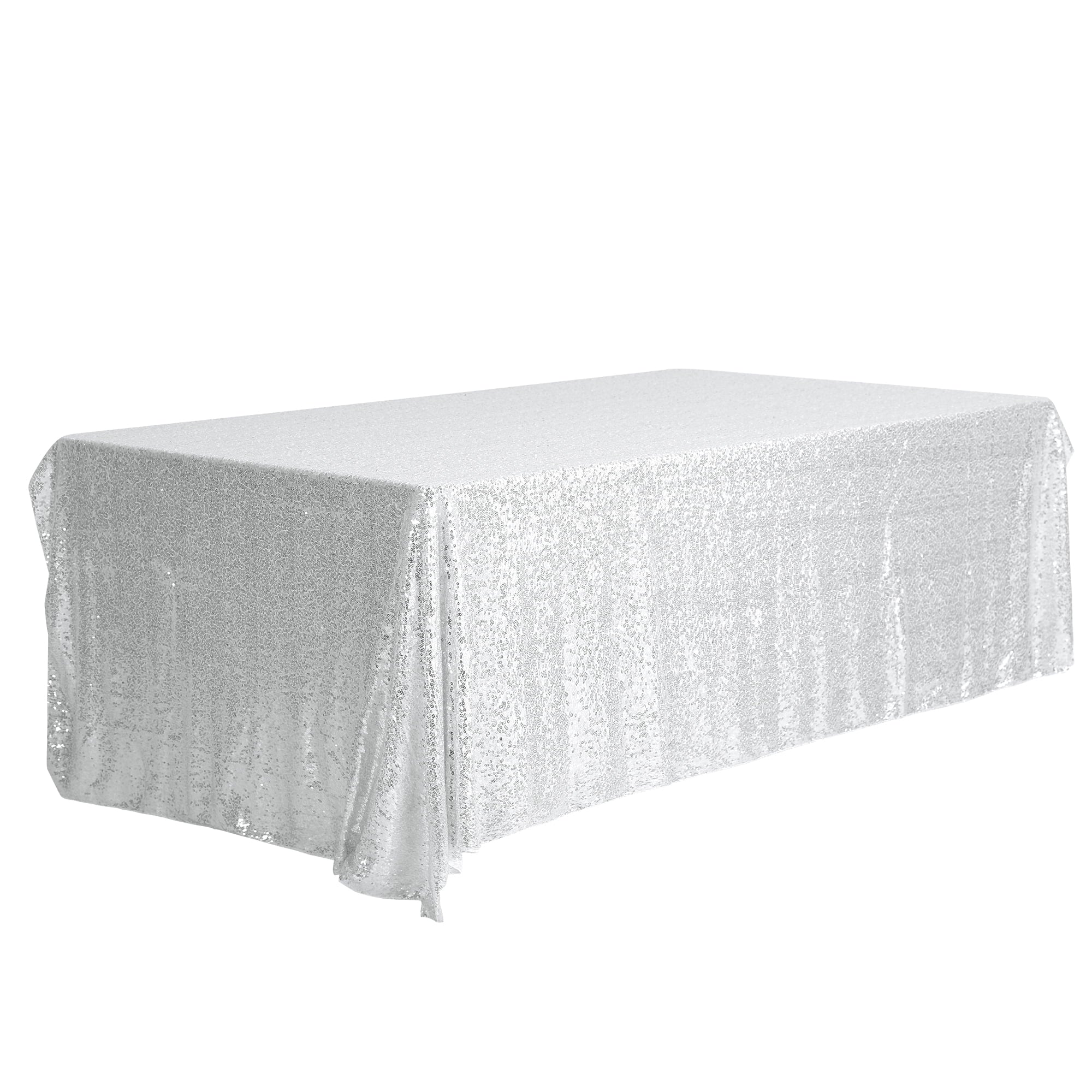 Unique Bargains Sequin Table Covers for Dining Room Parties or Dances Tablecloths Pink 47"x71"