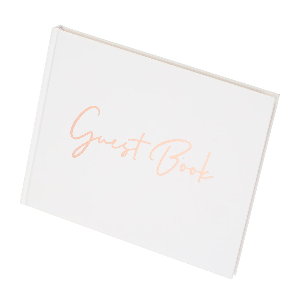 Uxcell Guest Book, 100 Pages Wedding Guest Reception Signature Book Party Decorations Supplies with Pen Signboard for Birthday Bridal Shower, Gold