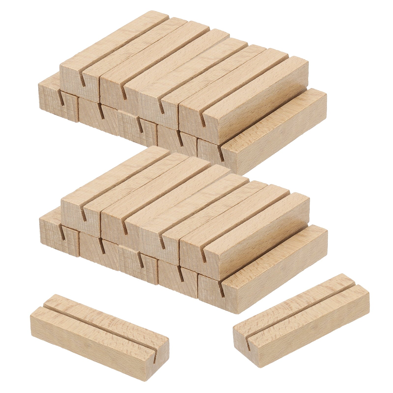 Uxcell Wood Place Card Holder, 20Pcs Table Sign Number Holder Name Stands, White