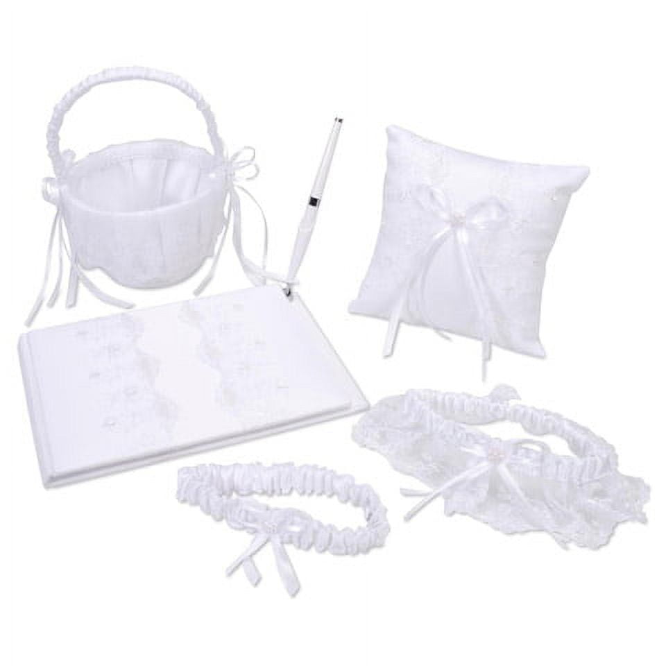 Victoria Lynn Deluxe Guest Book Set - White with Pearl Accent