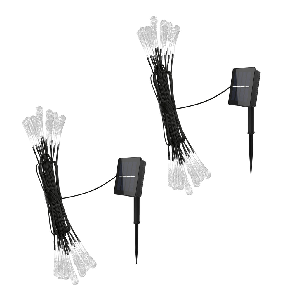 Pure Garden 20.5FT Outdoor Solar String Lights 2-Pack with 8 Light Modes