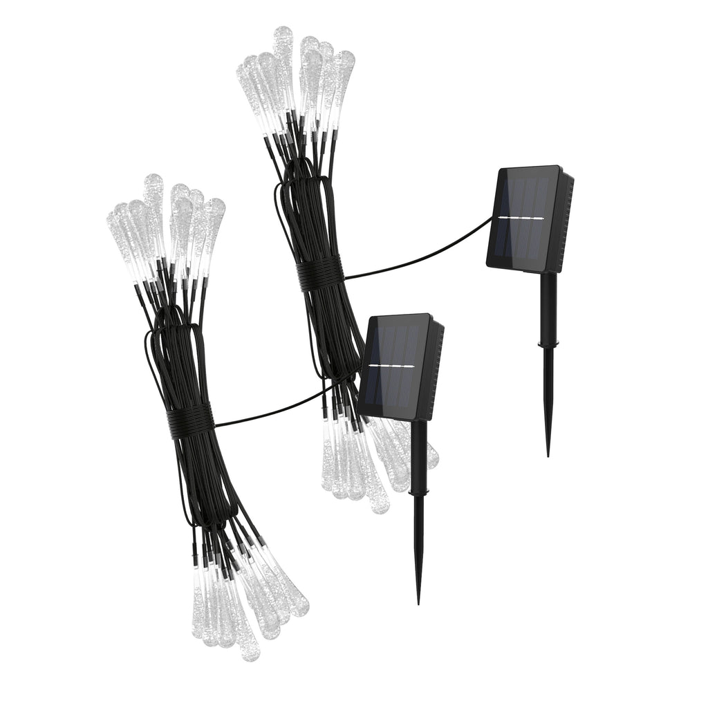 Pure Garden 20.5FT Outdoor Solar String Lights 2-Pack with 8 Light Modes