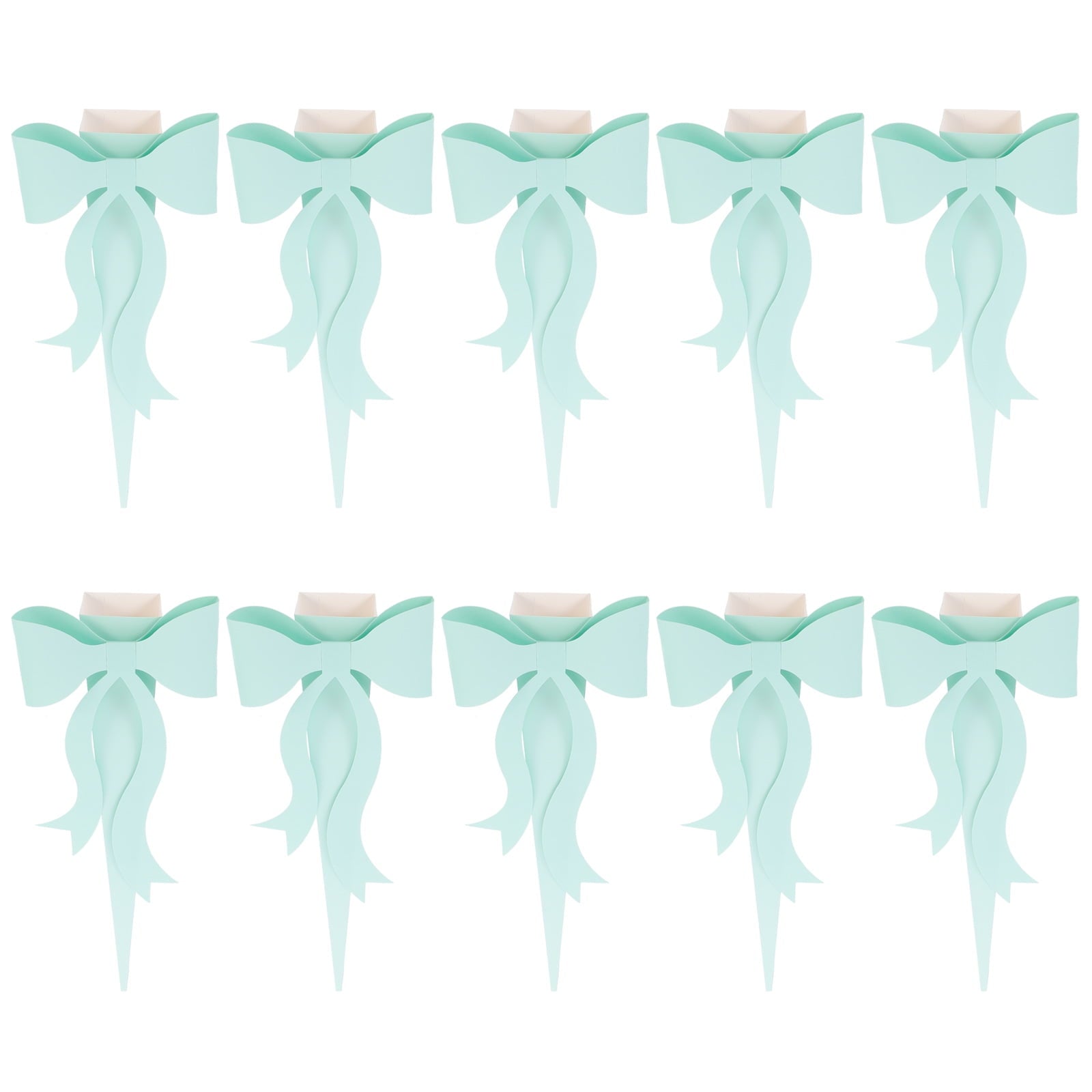 Worgeous  10 Sets Flower Box Packaging Material Paper Bags for Gifts Clear Goodie Green