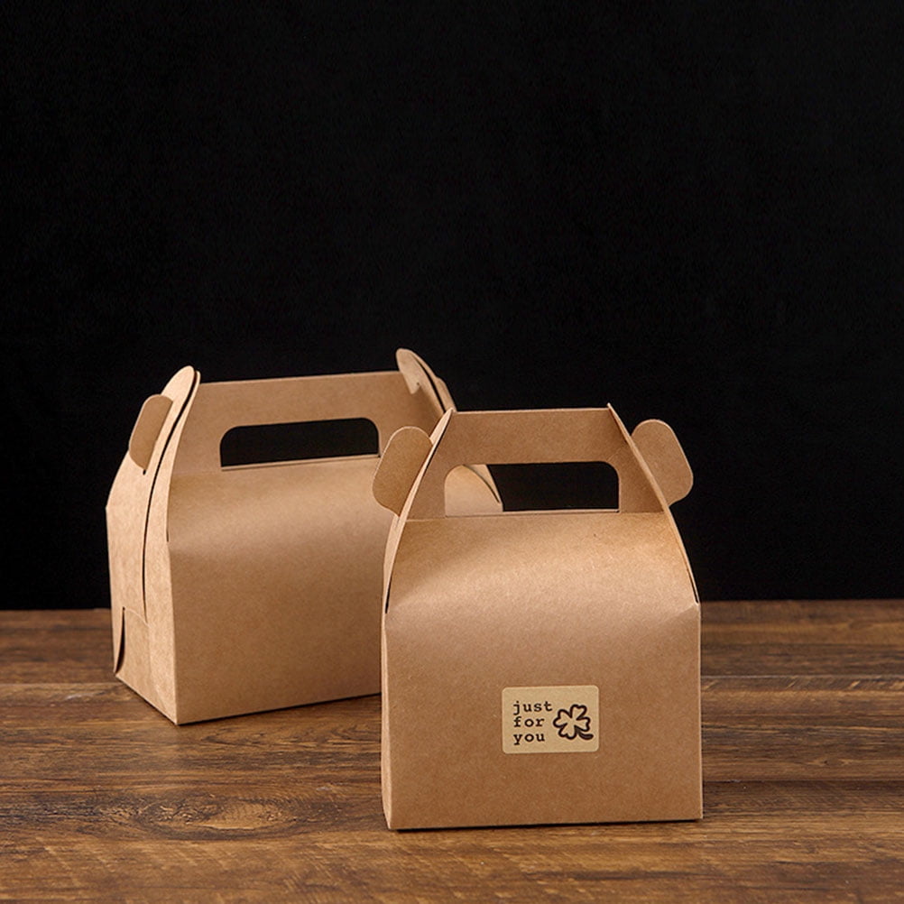 Worgeous 30 Pcs Candy Box Kraft Paper Foldable Candy Packaging Tote Bags Party Favors Sweet Container for Home Shop Gift (Large Size)