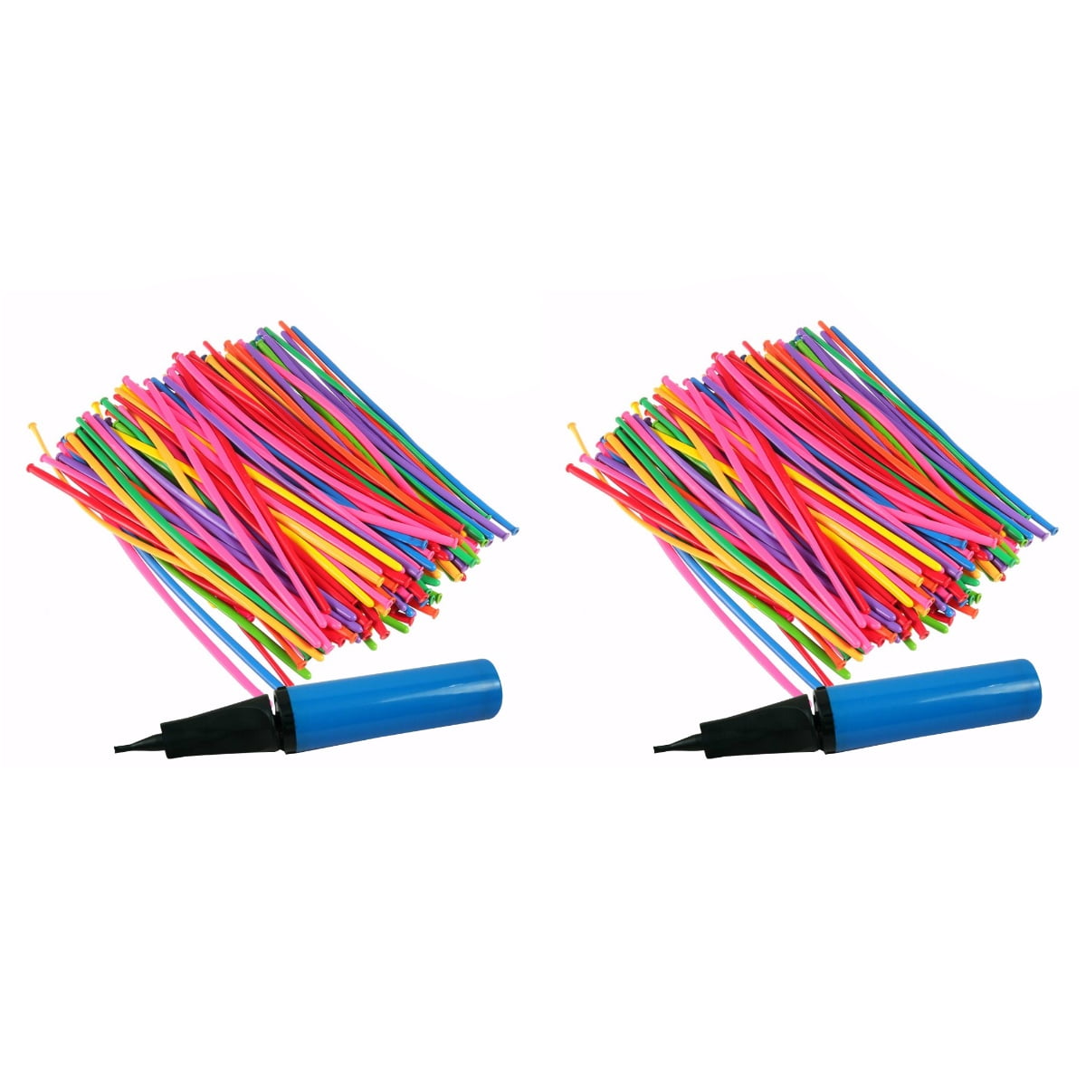 Worgeous 402 Pcs  1.5G Long Balloons Twisting Latex Balloons Assorted Color Long Balloons with Hand Pump (Random Color)