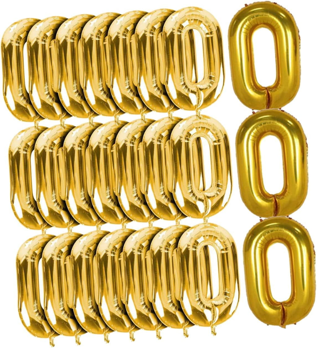 XLLHXF 50pcs Foil Chain Balloons Gold Retro Party Decorative Balloons for Birthdays Weddings Festivals Golden 45x25cm