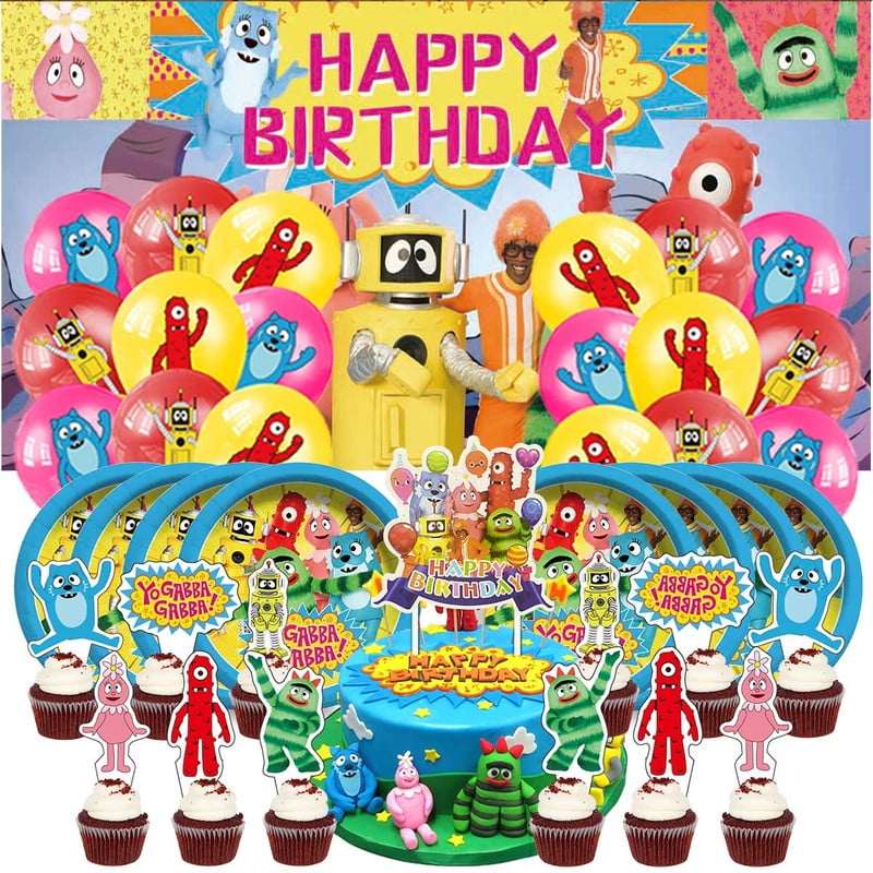 Yo Gabba Gabba Party Supplies Decor Decorations Birthday Plates for Kids Tableware Balloons Cake Topper Fans