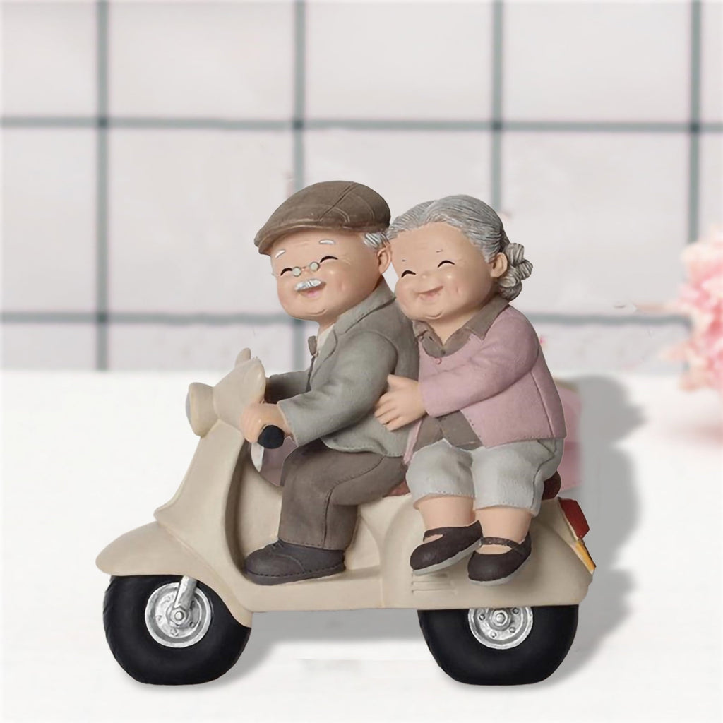 Your Holiday Resin Elderly Couples Anniversary Wedding Cake Topper Figurines (Accompany You Till the End of Time)