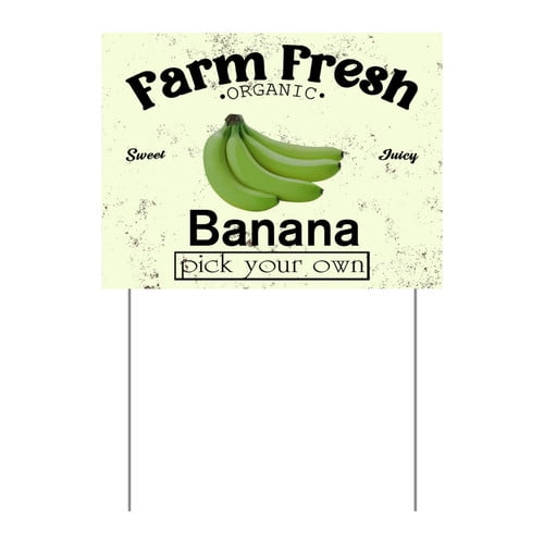 ZXCXRQFa Mango Yard Sign With Stake, Farm Fresh Organic Sweet Juicy Mango Fruit Pick Your Own Sign for Lawn Yard Farm 9 x 12 Inches Sturdy Rust Free Weatherproof Outdoor Use,Easy to Install