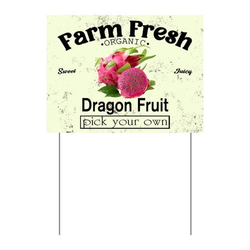 ZXCXRQFa Mango Yard Sign With Stake, Farm Fresh Organic Sweet Juicy Mango Fruit Pick Your Own Sign for Lawn Yard Farm 9 x 12 Inches Sturdy Rust Free Weatherproof Outdoor Use,Easy to Install