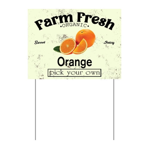 ZXCXRQFa Mango Yard Sign With Stake, Farm Fresh Organic Sweet Juicy Mango Fruit Pick Your Own Sign for Lawn Yard Farm 9 x 12 Inches Sturdy Rust Free Weatherproof Outdoor Use,Easy to Install