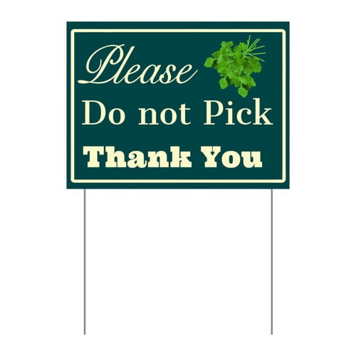 ZXCXRQFa Please Do Not Pick Coriander Yard Sign With Stake,Private Property Vegetable Sign Plant Markes for Lawn Yard Farm 9 x 12 Inches Sturdy Rust Free Weatherproof,Easy to Install
