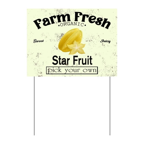 ZXCXRQFa Mango Yard Sign With Stake, Farm Fresh Organic Sweet Juicy Mango Fruit Pick Your Own Sign for Lawn Yard Farm 9 x 12 Inches Sturdy Rust Free Weatherproof Outdoor Use,Easy to Install