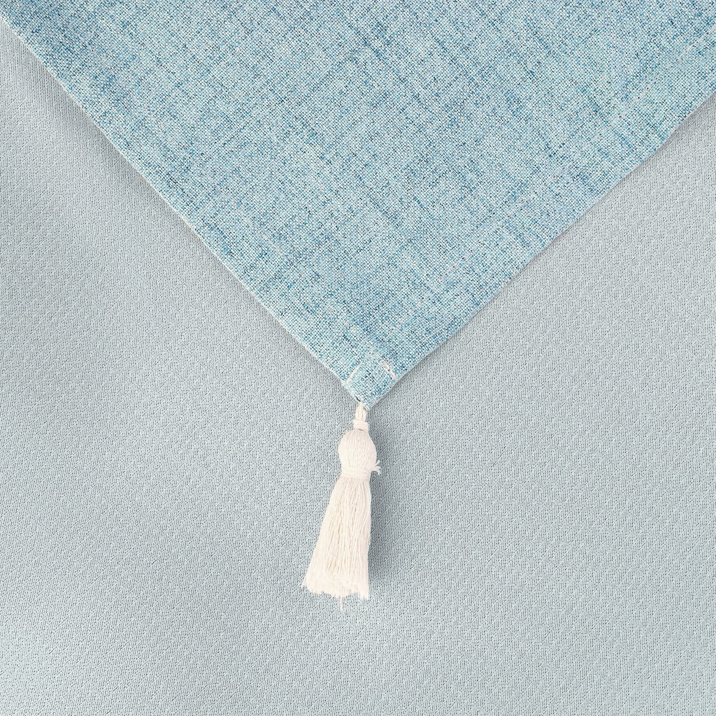 Unique Bargains Rectangle Tablecloth with Fringe for Indoor Outdoor Light Blue 47"x67"