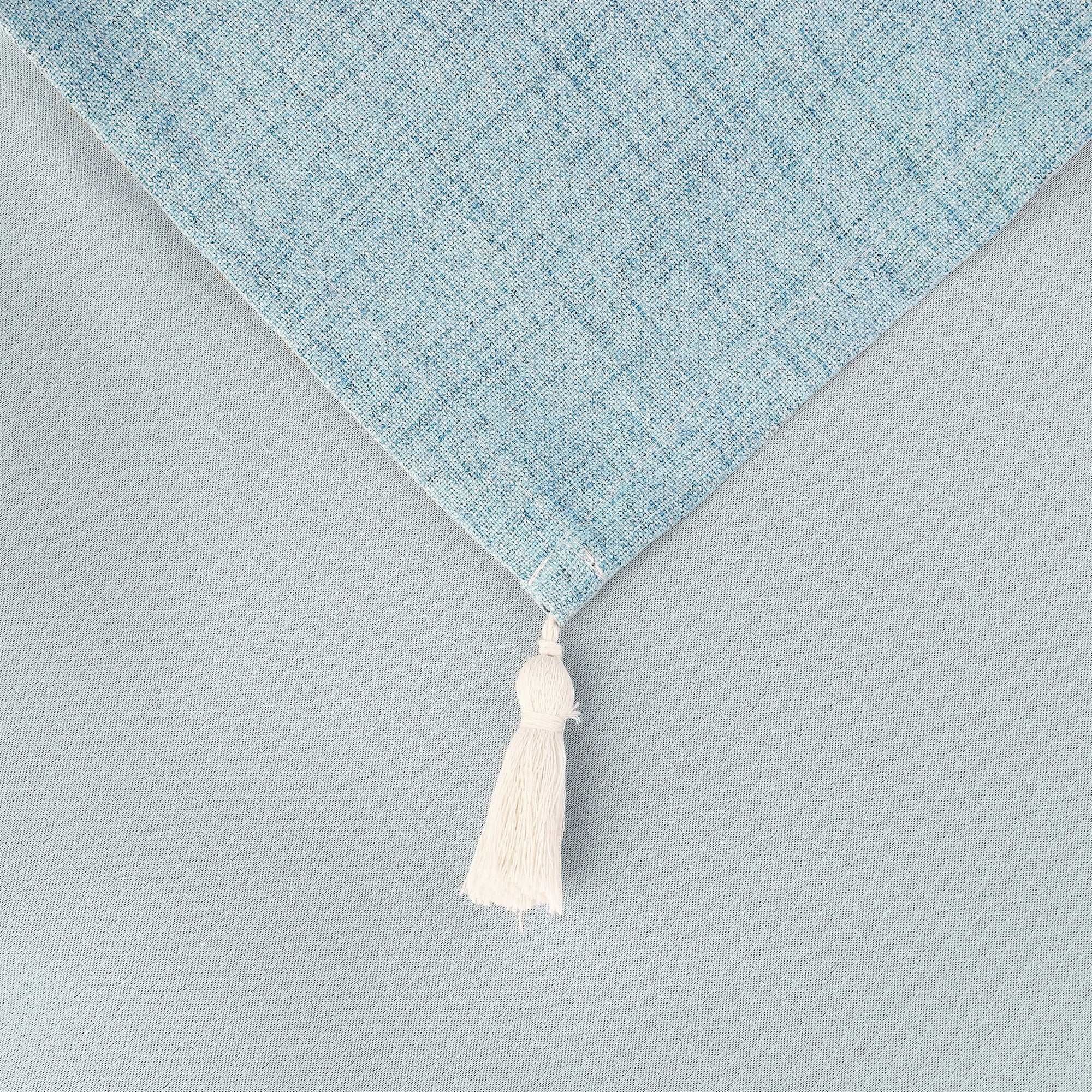 Unique Bargains Rectangle Tablecloth with Fringe for Indoor Outdoor Light Blue 47"x67"