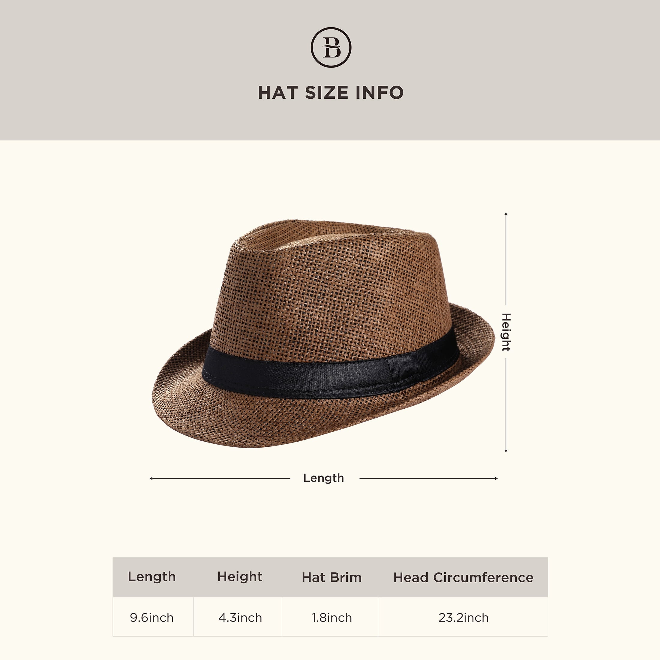 BABEYOND Straw Trilby Fedora Hat for Men-1920s Felt Panama Hat Short Brim Summer Cap with Ribbon