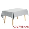Unique Bargains Rectangle Tablecloth with Fringe for Indoor Outdoor Light Blue 47"x67"
