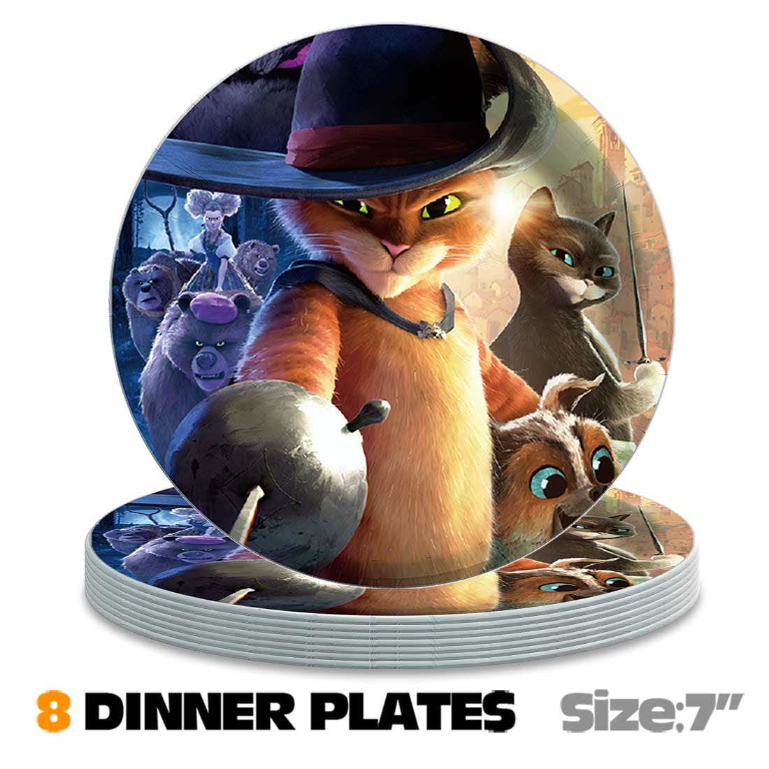 Puss in Boots Party Supplies Decor Tableware Backdrop Banner Cake Topper Balloons Birthday Decorations