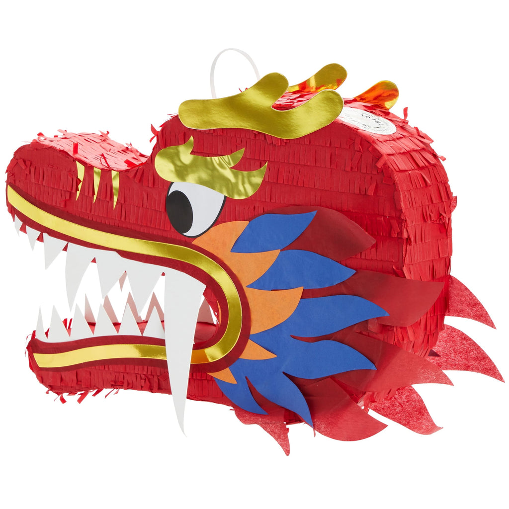 Dragon Pinata - Chinese Dragon Head, Dragon Birthday Party Supplies, 2025 Chinese New Year Decorations (16.5x11x3 In)