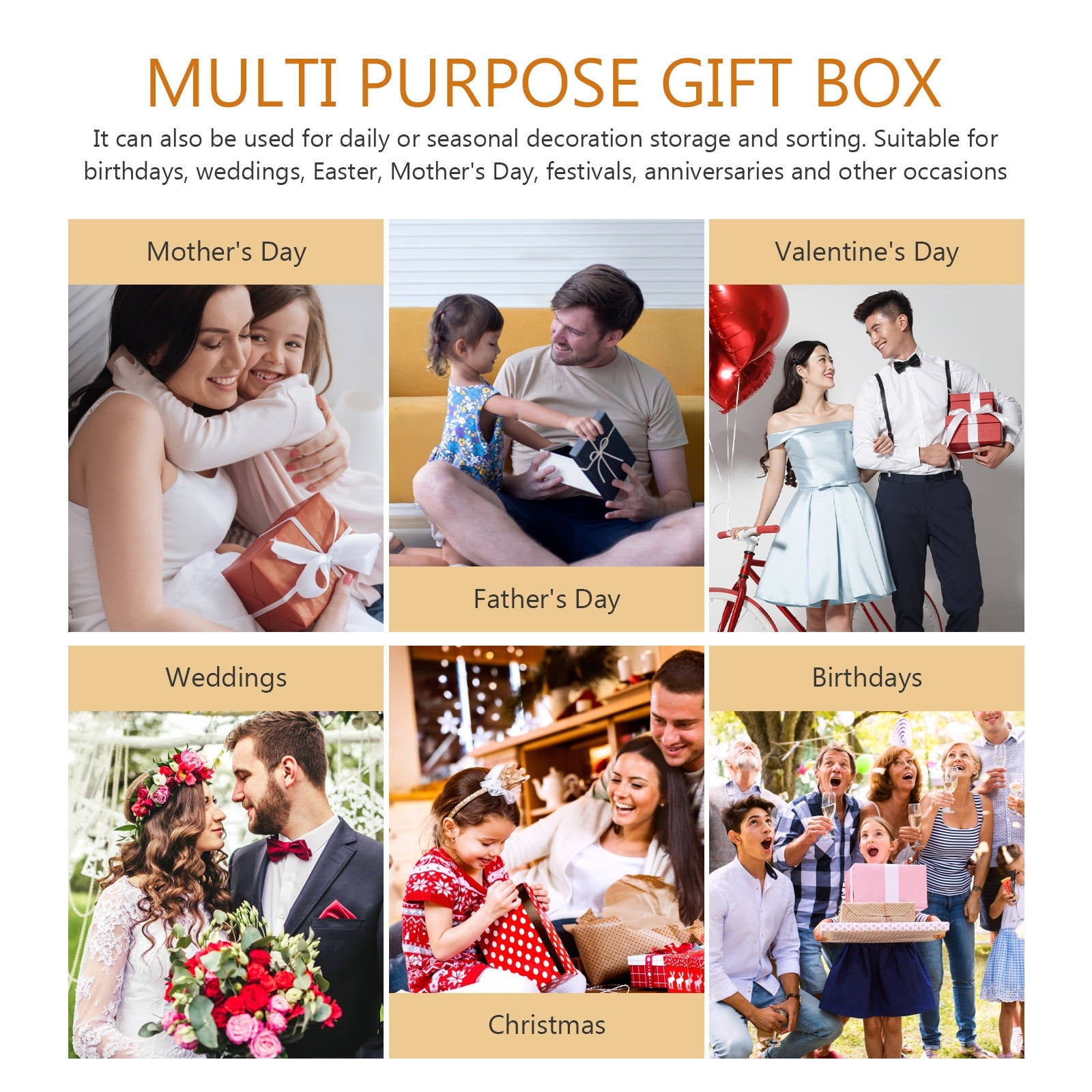 WHAMVOX 10pcs Gift Boxes Paper Gift Boxes Gift Wrapping Boxes Square Boxes Empty Packaging Boxes