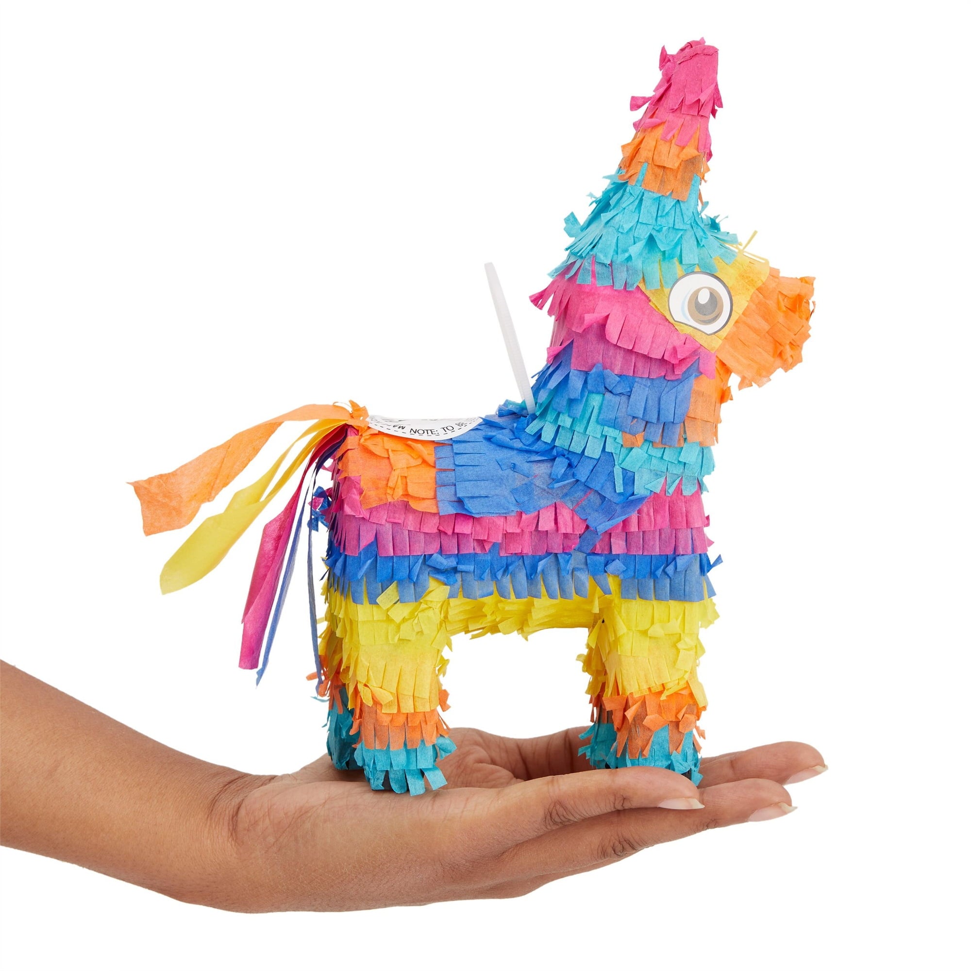 4-Piece Set Small and Mini Donkey Pinata with Stick and Blindfold for Birthday Party, Mexican Fiesta, Cinco de Mayo