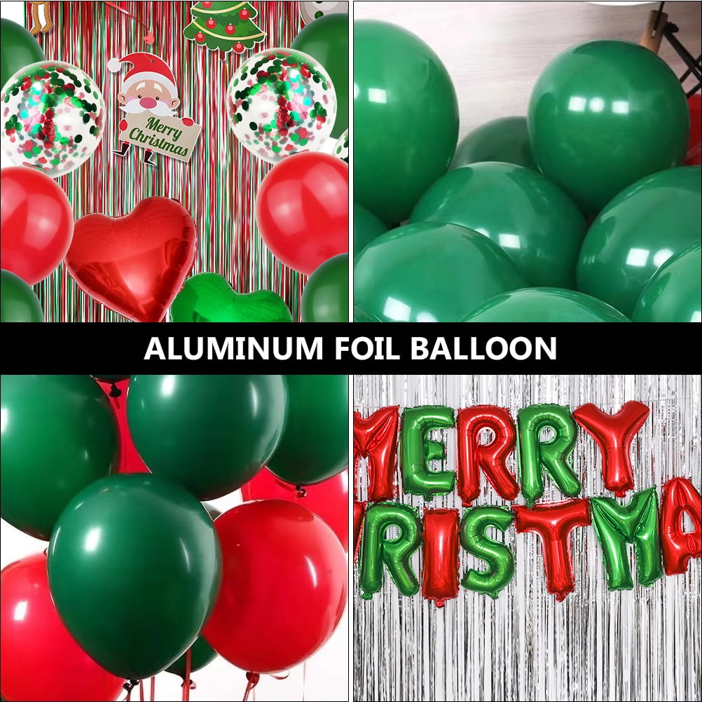 YEAHIBABY-46PCS 2024 Christmas Aluminium Foil Balloons Decorative Balloons for 2024 Christmas Theme Party Decorations