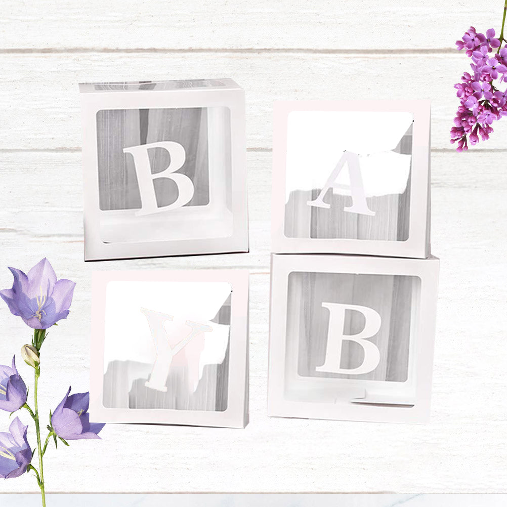 Eeristq 4PCS Creative Transparent Balloons Box Party Decorative Balloons Box Exquisite Balloons Arch Bridge Accessories Without Balloons for Valentine Day White