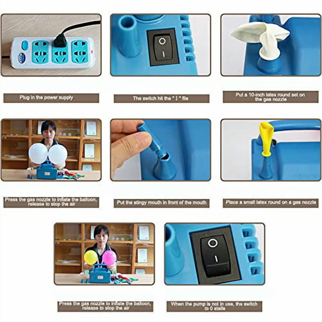 800W Dual Nozzle Electric air Balloon Blower Pump,110V-220V Electric Balloon Inflator for Party Birthday Wedding Festival