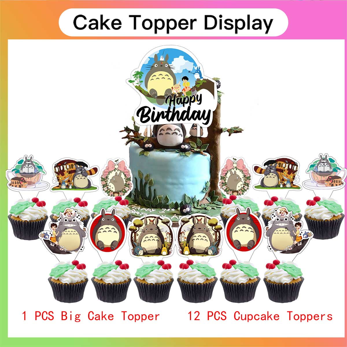 My Neighbor Totoro Birthday Party Supplies Balloons Paper Plates Decoration Cake Topper Decor Tableware Banner Backdrop