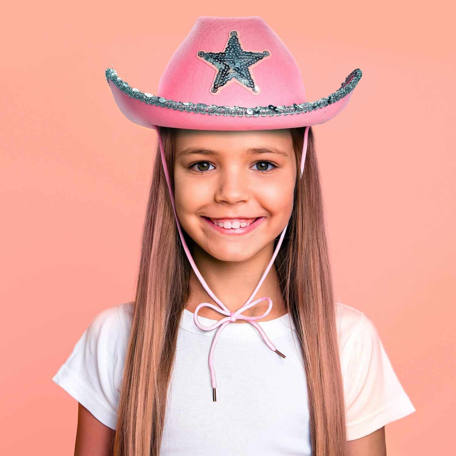 4-Pack Pink Cowboy Hats for Girls and Women - Felt Cowgirl Hats with Western Star for Costume, Dress Up Party, Birthday (One Size Fits All)