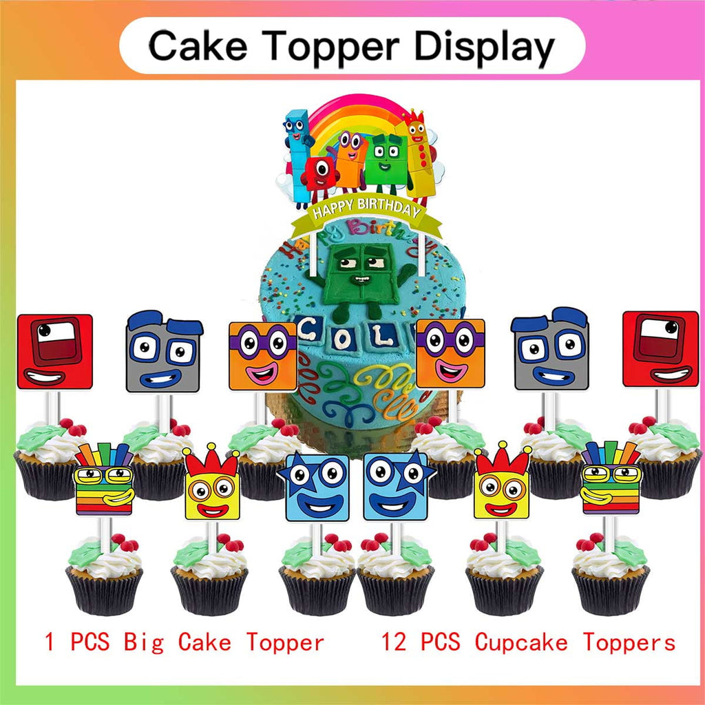 Numberblocks Birthday Party Supplies Balloons Paper Plates Decoration Cake Topper Decor Tableware Banner Backdrop