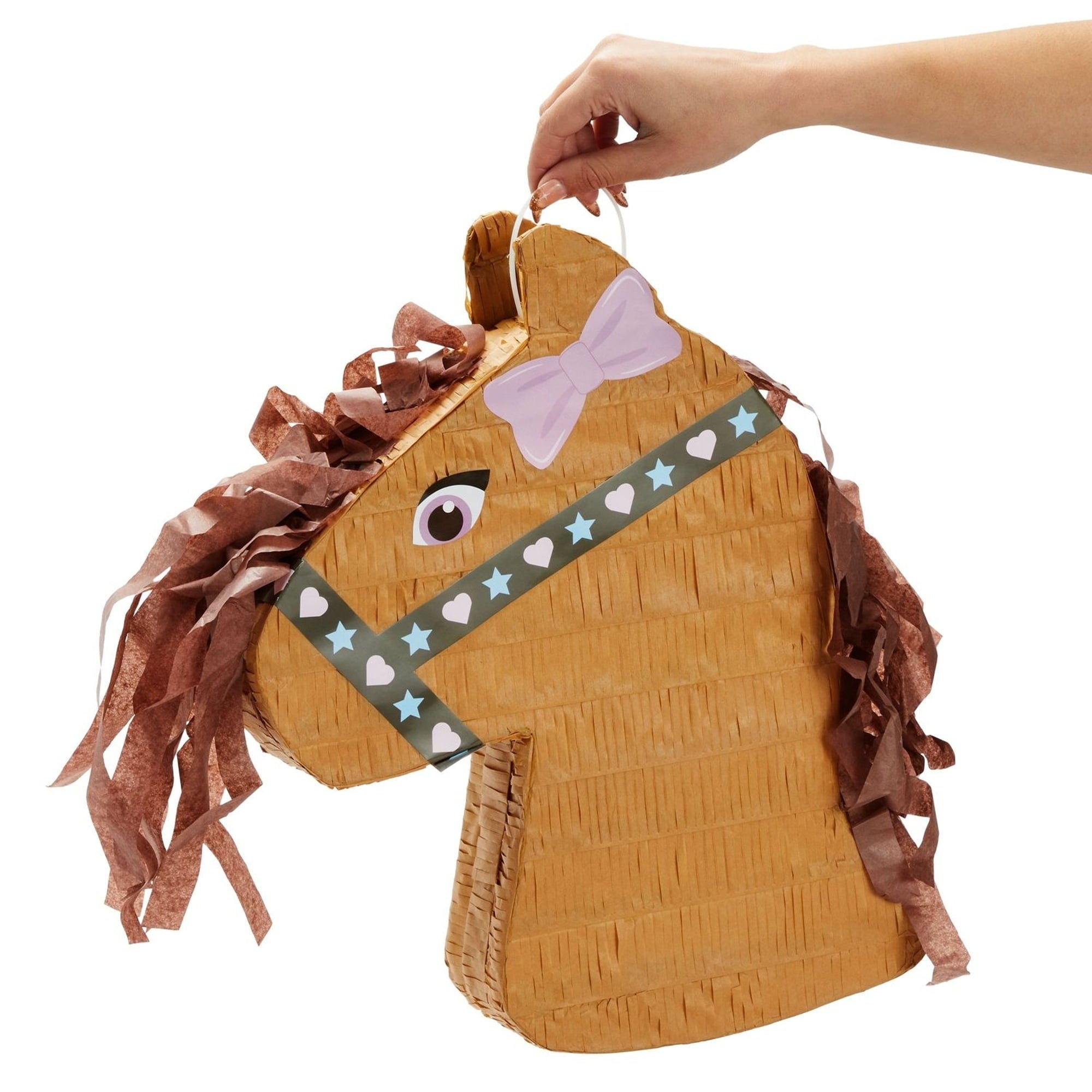 Pony Design Pinata for Horse Themed Cowgirl Birthday Party Supplies, Small (12x16x3 in), For Ages 3+
